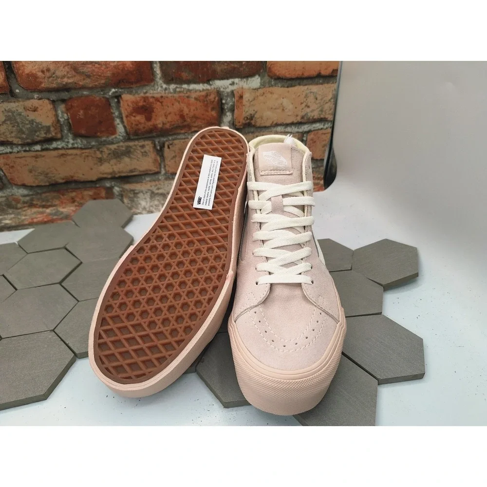 Vans Sk8-Hi Tapered Stackform Suede Shell Pink Platform Sneaker Women Sz 9